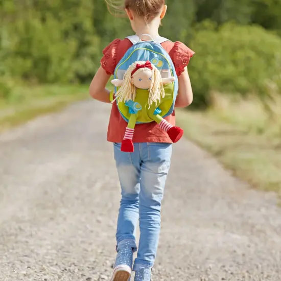 HABA Baby Doll Backpack Carrier &ndash; Soft Baby Doll Carrier for Little Girls Summer Meadow DesignFits 13&rdquo; Dolls for Ages 3+ Multicolor {6}