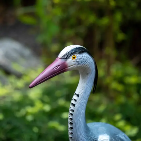 Gardenised 30-inch Heron Decoy - Standing Crane Sculpture, Outdoor Bird Art for Yard, Lawn, Patio, Porch, Pond & Pool, Garden Accessories, Backyard Accent, and Landscaping Decoration, Silver {6}