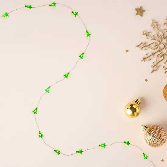 Northlight LED Christmas Tree Micro Fairy Lights - Warm White - 6' Silver Wire - 20ct Green {4}