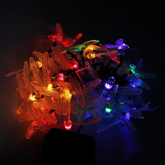 30 LED Solar String Light Dragonfly Multicolor {5}