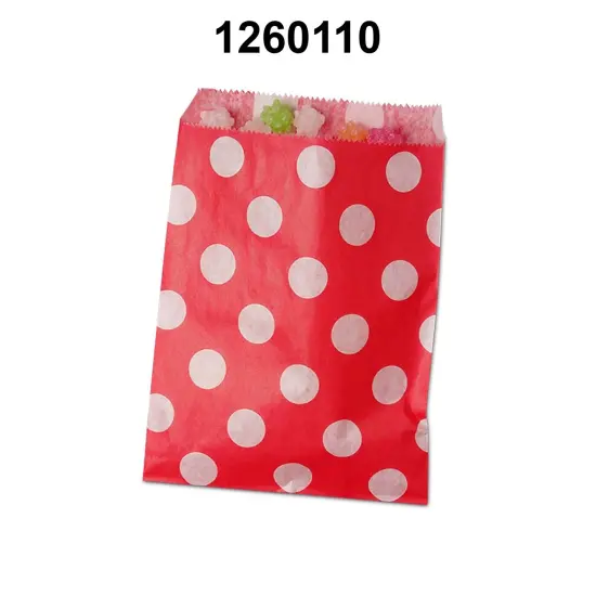 Large Dots Merchandise Bags 5 1/8" x 6 3/8" Compact Design Red {3}