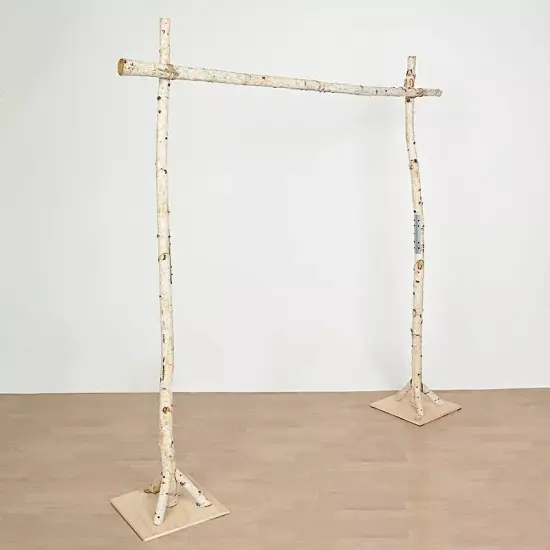 7.5 ft Square Natural Birch Wood Wedding Arch Backdrop Stand Party Decorations {3}