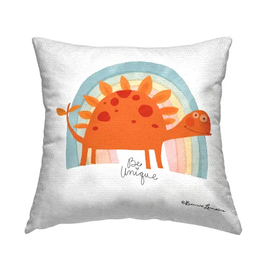 Be Unique Dinosaur Design by Bonnie Lemaire Outdoor Printed Pillow  {1}