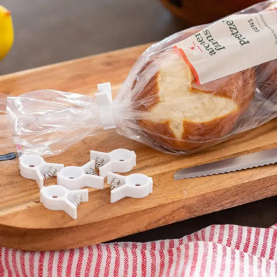 Chef Craft 6pc Bread & Bagel Clips - Plastic or Chip Bag Tie Sealing Clips {3}