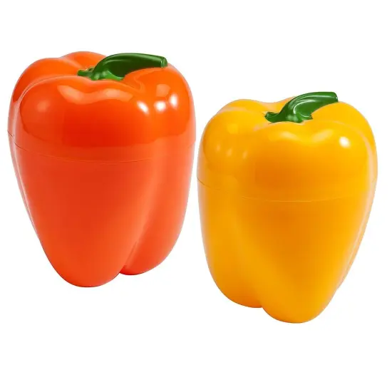 Hutzler Pepper Saver Keeper Storage Container - Keeps Fresh Longer - 2 Pack - Orange & Yellow Default Title {1}