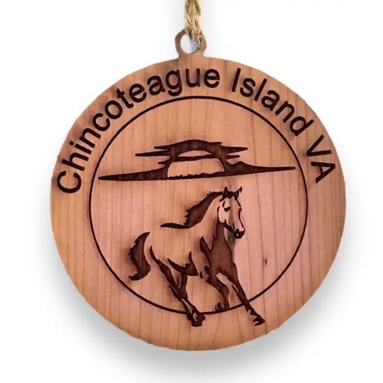 Chincoteague Island VA - Cedar Ornament {1}