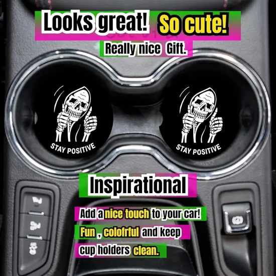 Skull Car Coasters for Cup Holders {5}