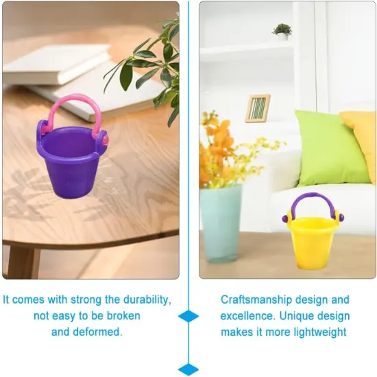 Miniature Buckets - 10 Pcs Dollhouse Buckets {4}