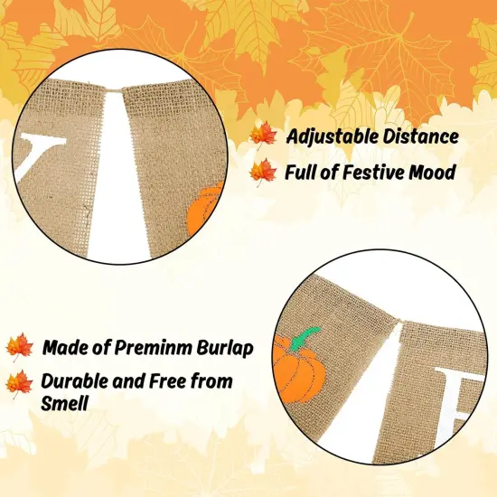 Happy Fall Pumpkin Burlap Banner {2}
