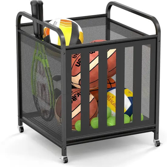 Rolling Ball Storage Cart &ndash; Metal {1}