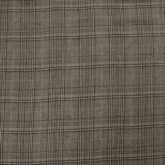 1 Yard Taupe Black Rayon Yarn Dyed Plaid Fabric 50/51&Prime; Wide, Ultra Soft Lightweight Apparel Material {2}