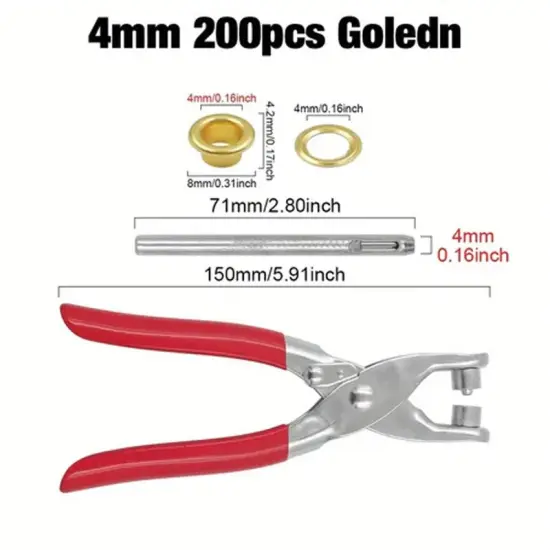 Eyelet Set with Installation Tools 4mm {4}