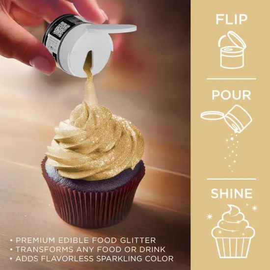 Bakell - Gold Tinker Dust Edible Glitter (5g, 1x Jar) for Food, Desserts, and Beverages! {4}