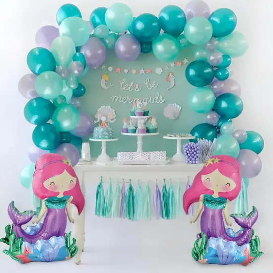 Self-Standing Mermaid Balloons for Little Mermaid Birthday Decorations Mermaid Party Supplies Mermaid Foil Balloon {3}
