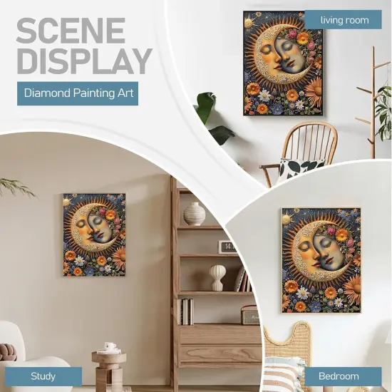 Moon Diamond Painting Kits for Adults,DIY Diamond Art Painting Round Full Drill 12x16in,5D Diamond Dots Art for Beginning Home Wall Decor {2}