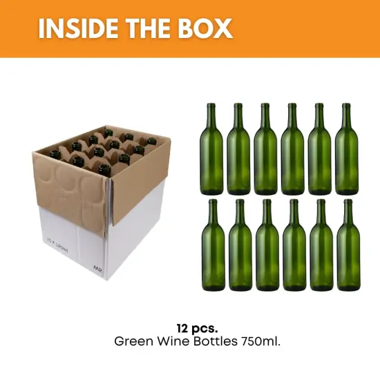 Green Wine Bottles (Pack of 12) {2}