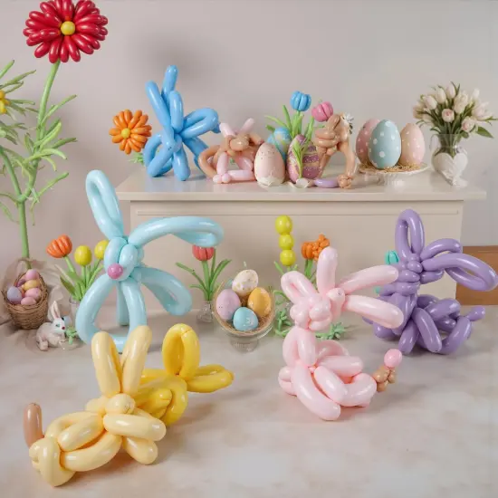 Pink 260 Animal Balloons，100 PCS Long Latex Balloons for Animal Modeling Weddings Birthdays Festival Party Decor {2}