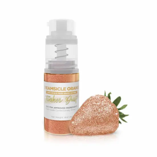 Bakell - Creamsicle Orange Tinker Dust Edible Glitter (4g, 1x Spray Pump) for Food, Desserts, and Beverages! {1}