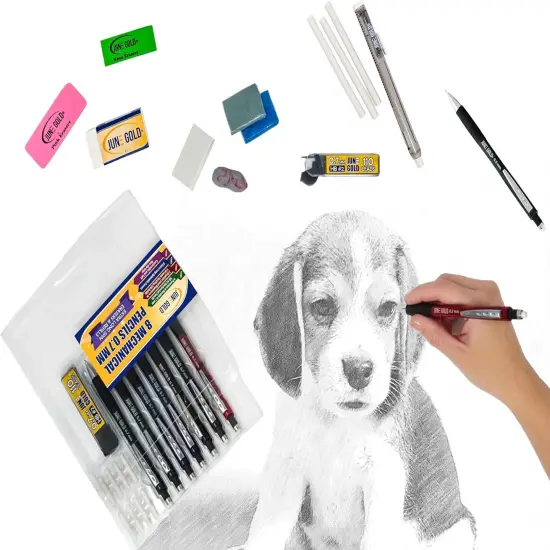 8 Pack 0.7 mm HB #2 Mechanical Pencils, Extra Long Spin Eraser, 2 Lead Dispensers/w 220 Refills & 8 Refill Erasers, Break Resistant Lead, Soft Non-Slip Grip {4}