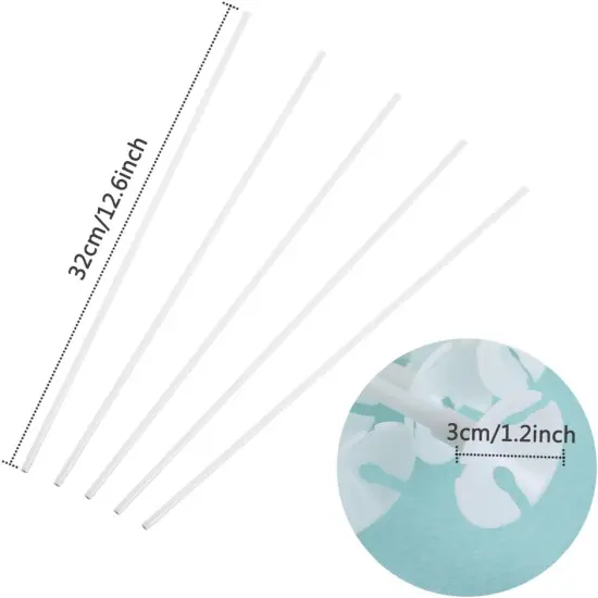Upgraded Version 100 Pieces White Plastic Balloon Sticks Holders and Cups for Christmas Decoration Party and Wedding Decoration {3}