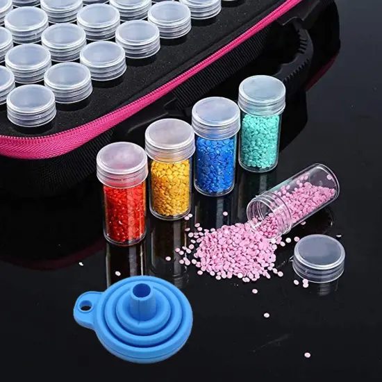 2 Pcs Diamond Painting Tools Funnel - Silicone Collapsible Funnel, Convenient Foldable Beads Container Mosaic Tool for 5D DIY Diamond Painting Kits for Adults. {4}