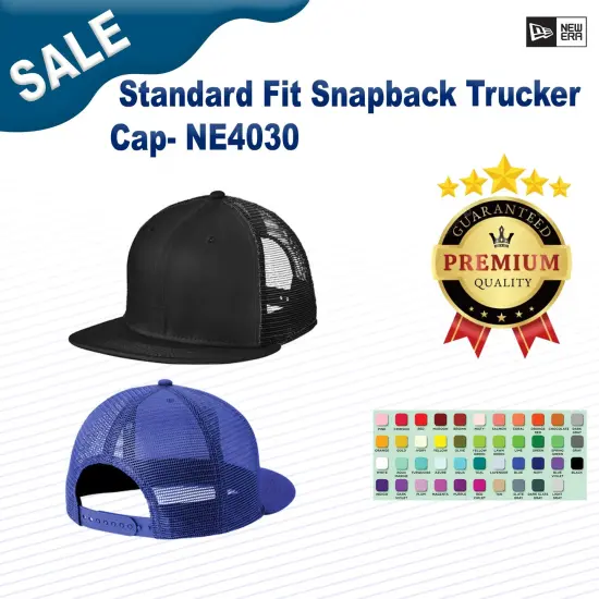 New Era&reg; Standard Fit Snapback Trucker Cap Blk/Blk {3}