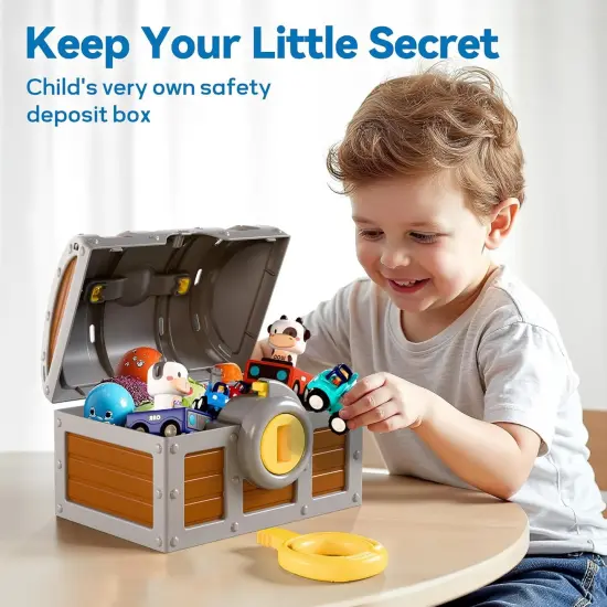 Summer Pool Wave Kids Diving Pool Toy, Large Treasure Chest Water Dive Game W/Keys Gems Fish, Toddler Outdoor Swimming Treasure Box Playset, Fun Summer Swim Party Gifts 3 4 5 6 7 8 10 12 Year Old Boy Girl {5}