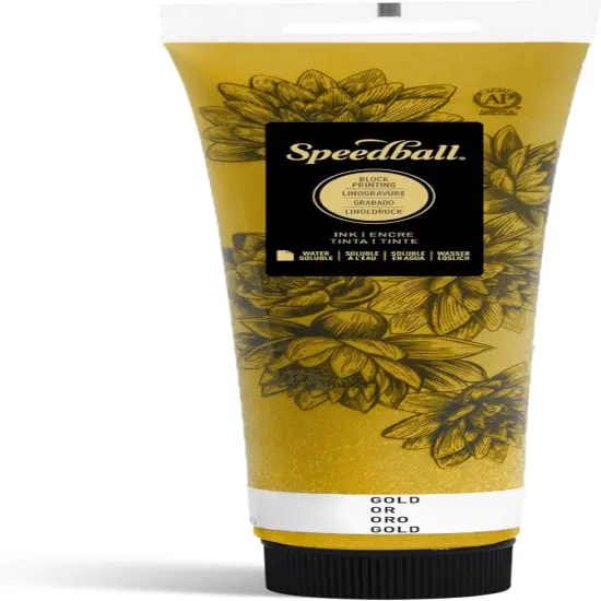 Water-Soluble Block Printing Ink, 5-Ounce Tube (Gold) {1}