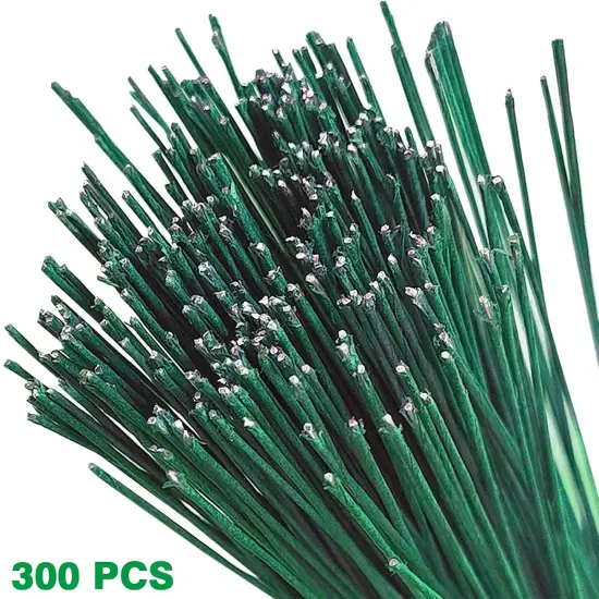 300 PCS 22 Gauge Floral Flower Stem Wire,16 Inches Floral Stem Wire Flower Arrangements,Floral Wire for Florist Flower Arrangement Bouquent Stem Wrapping and DIY,Dark Green {3}