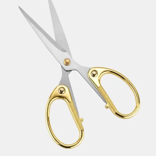5" All Stainless Steel Office Scissors,Ultra Sharp Blade Shears,Sturdy Sharp Scissor for Office Home School Sewing Fabric Craft Supplies Multipurpose Scissors Gold {4}