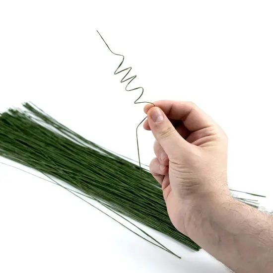 200 Pieces Dark Green Floral Stem Wire 14 Inch Stem Wire Flower Making Accessory Florist Wire for Crafts Flower Arrangement Stem Wrapping DIY Bouquet Wreath Making Supplies (26 Gauge) {2}