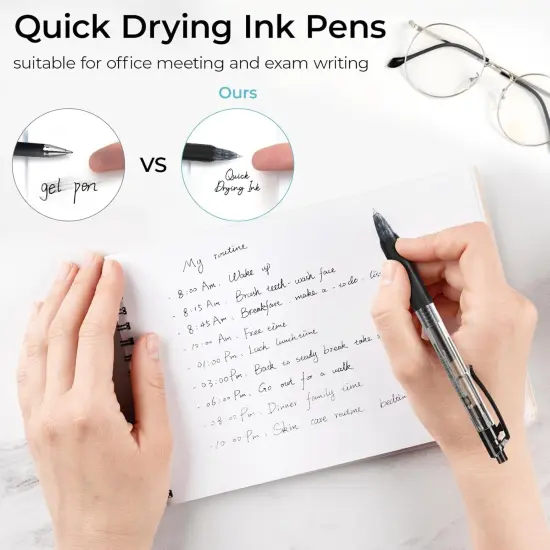 30 Pcs Gel Pens, 0.5mm Black Ink Gel Pen Fine Point Pens, Retractable Gel Ink Rollerball Pens, Quick Dry Gel Ink Pens with Large Capacity Ink Smooth Writing for Office School Women Men (Modern) {5}