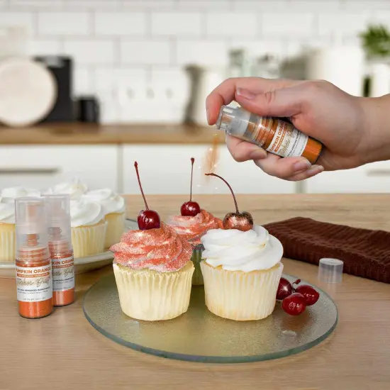 Bakell - Pumpkin Orange Tinker Dust Edible Glitter (4g, 1x Spray Pump) for Food, Desserts, and Beverages! {4}