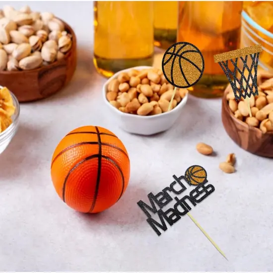 24Pcs Basketball Cupcake Toppers for Basketball Party Decorations, Basketball March Madness Cupcake Toppers, Basketball Theme Birthday Party Decorations {5}