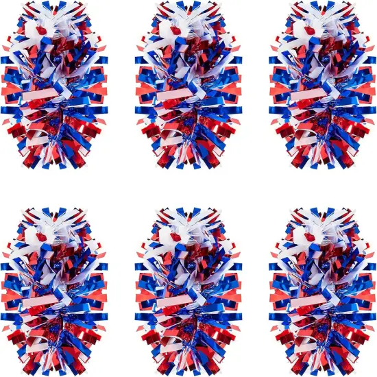 88.5 ft 6 Rolls Red White and Blue Garland Patriotic Tinsel Garland Independence Day Glitter Metallic Twist Wedding Summer Birthday Party Indoor Outdoor Hanging Home Decor {1}