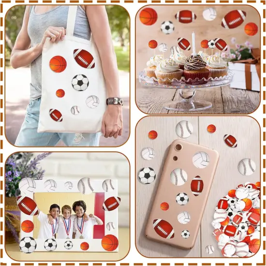 300Pcs Foam Sports Stickers for Kids Self-Adhesive Stickers Including Basketball Football Soccer Volleyball Sports Party Favors for Kids Arts Crafts Decoration Supplies {5}