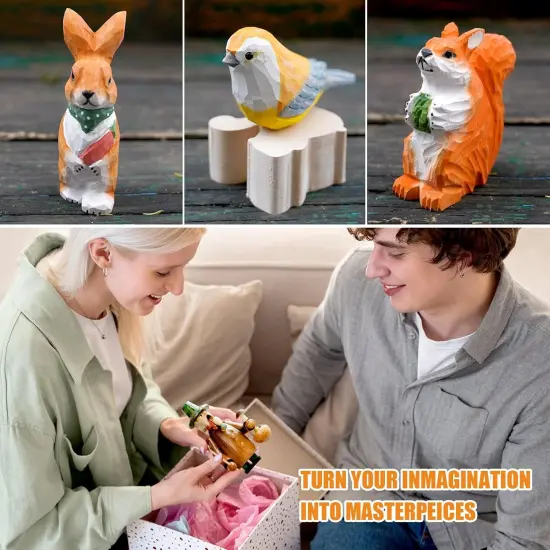 Wood Carving Kit, 36Pcs Wood Carving Tools with Paint and Beewax, Wood Whittling Kit with 4Pcs Whittling Knives & Storage Bag for Beginners and Enthusiasts {5}