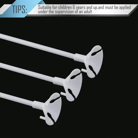 Upgraded Version 100 Pieces White Plastic Balloon Sticks Holders and Cups for Christmas Decoration Party and Wedding Decoration {4}