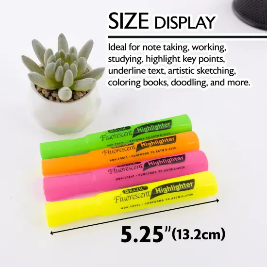 BAZIC Desk Style Fluorescent Highlighters (4/Pack) {2}