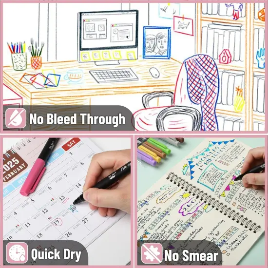 Felt Tip Pens, 8 Pack, Colorful Felt Tip Pens {4}