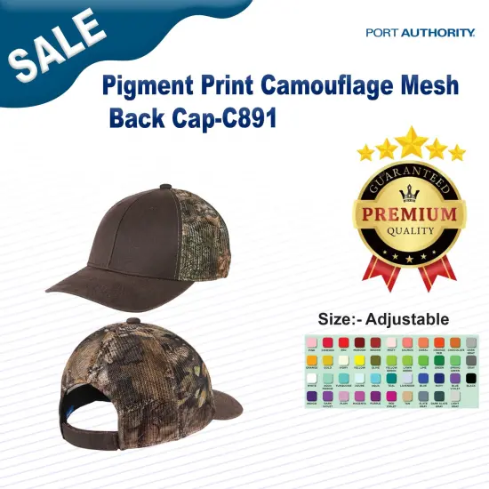 Port Authority&reg; Pigment Print Camouflage Mesh Back Cap M B up Country/Brown {3}