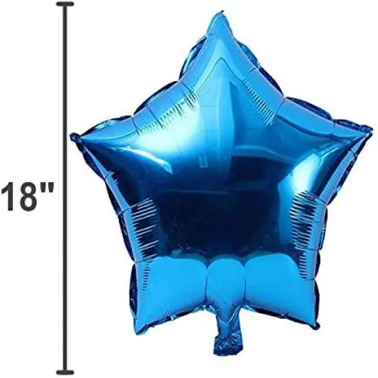[10 Pack] Star Shape Foil Balloons, 18" Mylar Aluminum Foil Balloons 45cm Decorations for Birthday Party Wedding Engagement Party Celebration Holiday Show Party Activities (Blue, 18 Inch) {2}