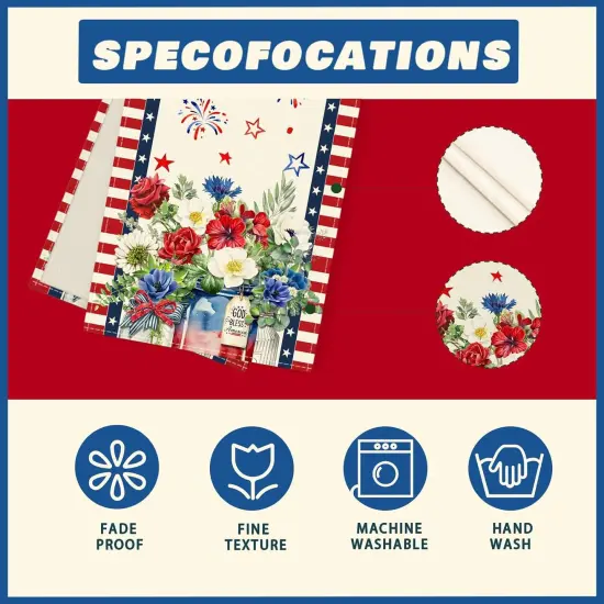 Patriotic America 4th of July Memorial Day Independence Day Table Runner Decoration for Home Kitchen Holiday Party {5}