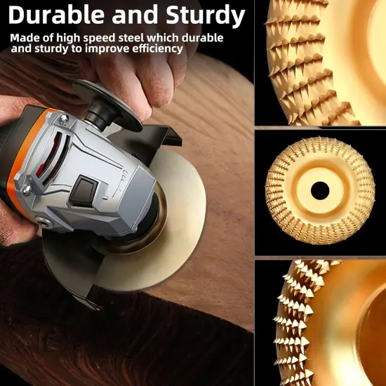 Angle Grinder Woodcarving Disc Set,Five Pcs Wood Carve Kit, 4" or 4" 1/2 with 5/8" Arbor for Angle Grinder, Wood Shaping Wheel, Stump Grinding Tools for Cutting,Grinding,Carving (5 PCS Carving Disc Set) {3}