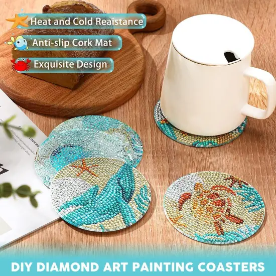 8 Pcs DIY Diamond Art Painting Coasters {2}