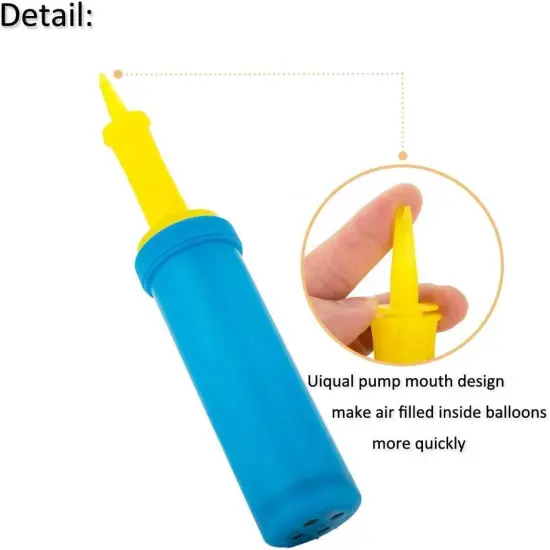 Portable Hand Held Round Nozzle Pump for Quickly Filling Inflatables, Balloons, Toys, Hand Pump - Double Action Air Pumps Balloons, Exercise Balls, Yoga Balls, Pool Floats {2}