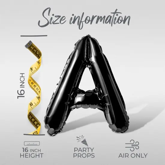 Letter Balloons - WILL YOU BE MY GIRLFRIEND 16" Inch Alphabet Letters Foil Mylar Balloon Valentines Day Banner (Black) {3}