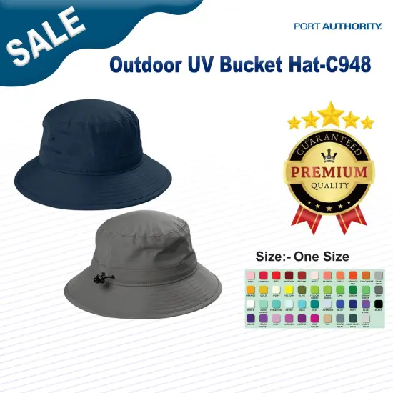 Port Authority&reg; Outdoor UV Bucket Hat Sterling Grey {3}