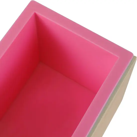 2 Pack 42 OZ Rectangular Soap Mold, Flexible Soap Loaf Mold with Wooden Cover and Box for Soap Making, Candle, Cake, Pudding, Chocolates {2}