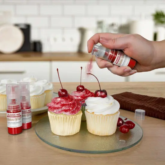 Bakell - Classic Red Tinker Dust Edible Glitter (4g, 1x Spray Pump) for Food, Desserts, and Beverages! {4}